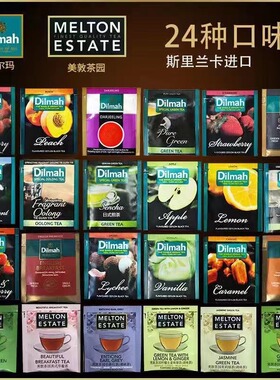 迪尔玛美敦茶园进口红茶绿茶袋泡茶包24口味共24片组合体验装