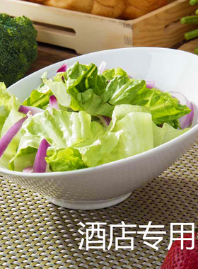 白色蔬菜沙拉碗家用意面碗创意酒店调料碗宠物碗猫咪斜口碗陶专货