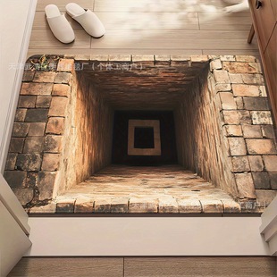 工厂浴室加厚新款硅藻泥地垫吸水防滑脚垫门口3D陷阱平面地毯