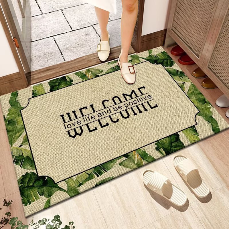 亚麻入户门地垫防滑吸水客厅卧室门口进门垫子浴室脚垫可水洗