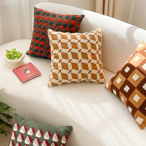 ins民宿酒店中古风毛巾绣抱枕套民族风客厅沙发装饰靠跨境