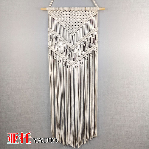 手工编织棉绳挂毯 北欧风波西米亚流苏挂毯 挂墙壁饰墙饰欧美软装
