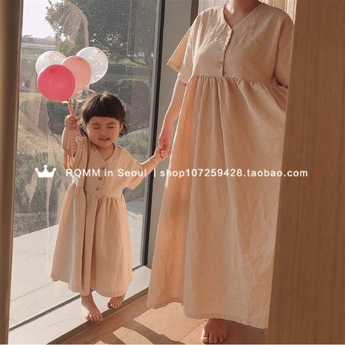 断码折扣韩国现货森系麻料童装