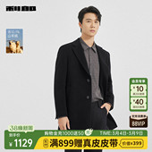 西装 利郎毛呢大衣男士 领中长款 冬季 呢子外套 男装 含山羊绒