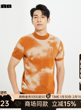 【商场同款】利郎官方提花短袖毛衣男2025秋季休闲毛衫25QMS9081S