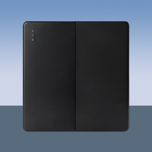 86型黑色双门铃开关 自动复位开关面板 二位2位二开门铃开关按钮