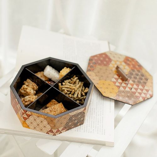 寄木细工复古日式客厅收纳盒