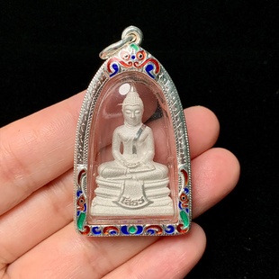 泰国佛牌 瓦索通 2566年 索通佛 纯银限量版纯银壳迷你项链吊坠
