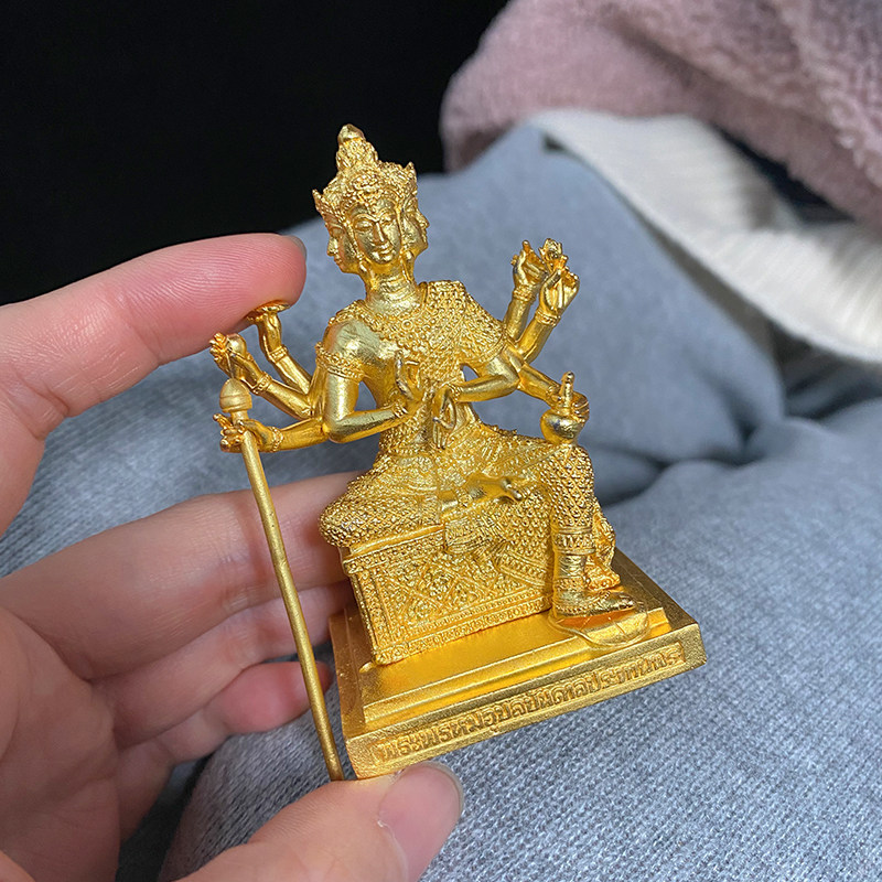 泰国佛牌 爱侣湾 四面佛 龙婆禅南 限量版带编号 2554年 铜制镀金