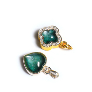 泰国佛牌龙婆塔2505年四叶草吊坠心形纯银壳锁骨项链手链