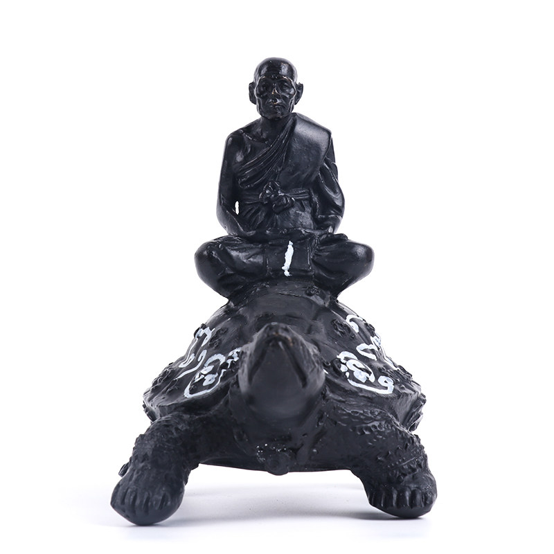 泰国佛牌 龙婆柳自身像骑乌龟 铜制摆件 正牌带响铃家居店铺办公