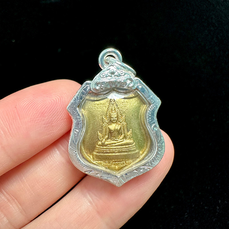 泰国佛牌成功佛迷你黄铜项链吊坠