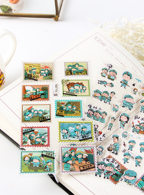 小红军手账贴纸 红色文化文创纪念品 红船精神 长征主题礼品