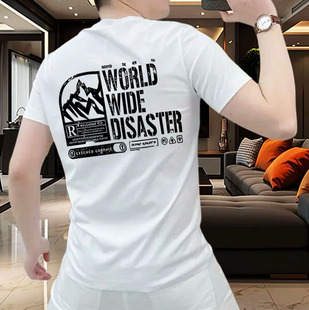 夏季 2025新款 高端轻奢百搭潮流休闲百搭圆领上衣 T恤男装 纯棉短袖