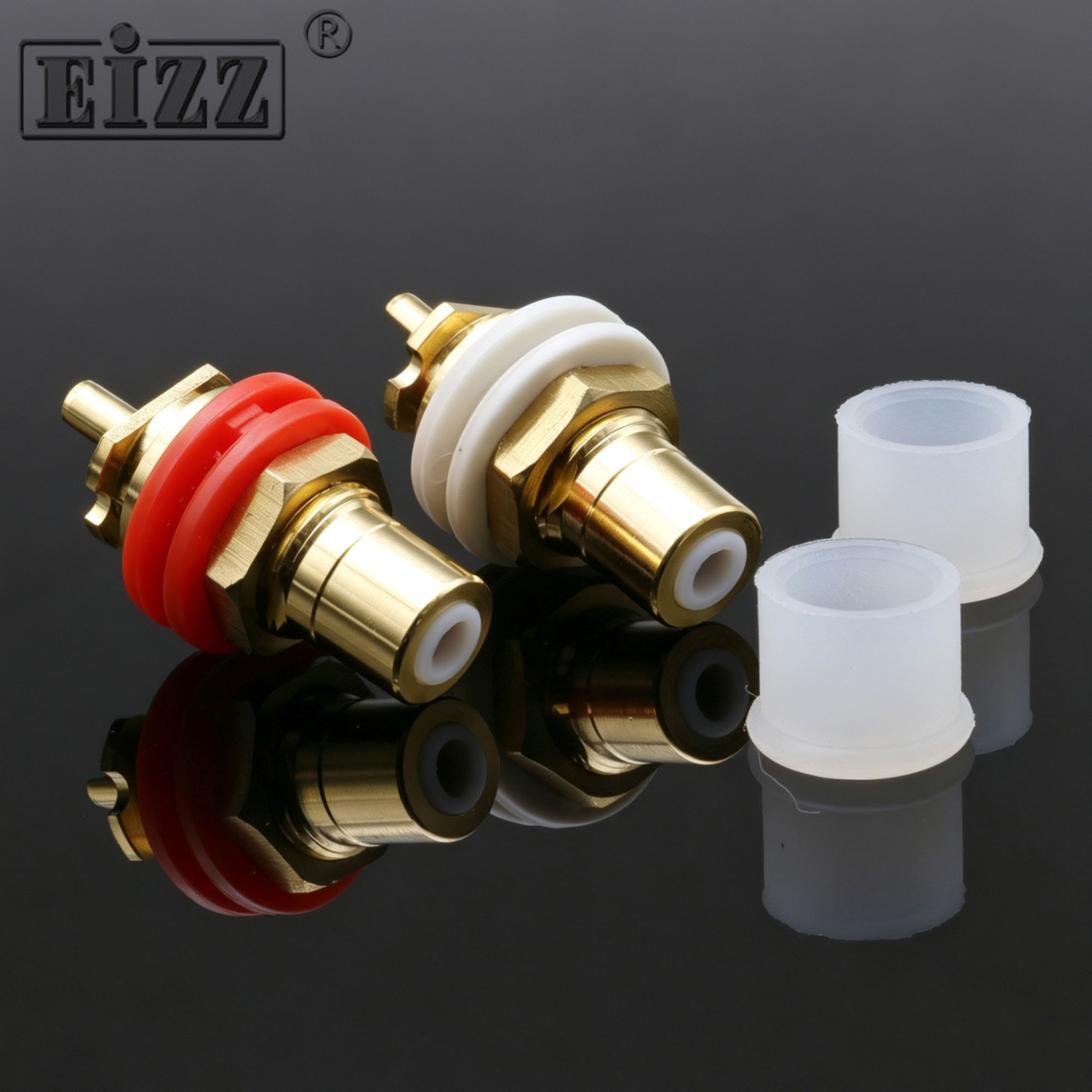 EIZZ EZ-102磷青铜镀金音响插头 AV音频功放莲花母座 RCA信号插座