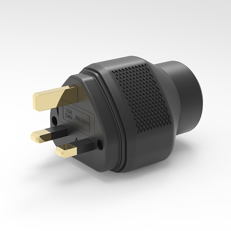 维堡纯紫铜镀金镀铑英标电源插头