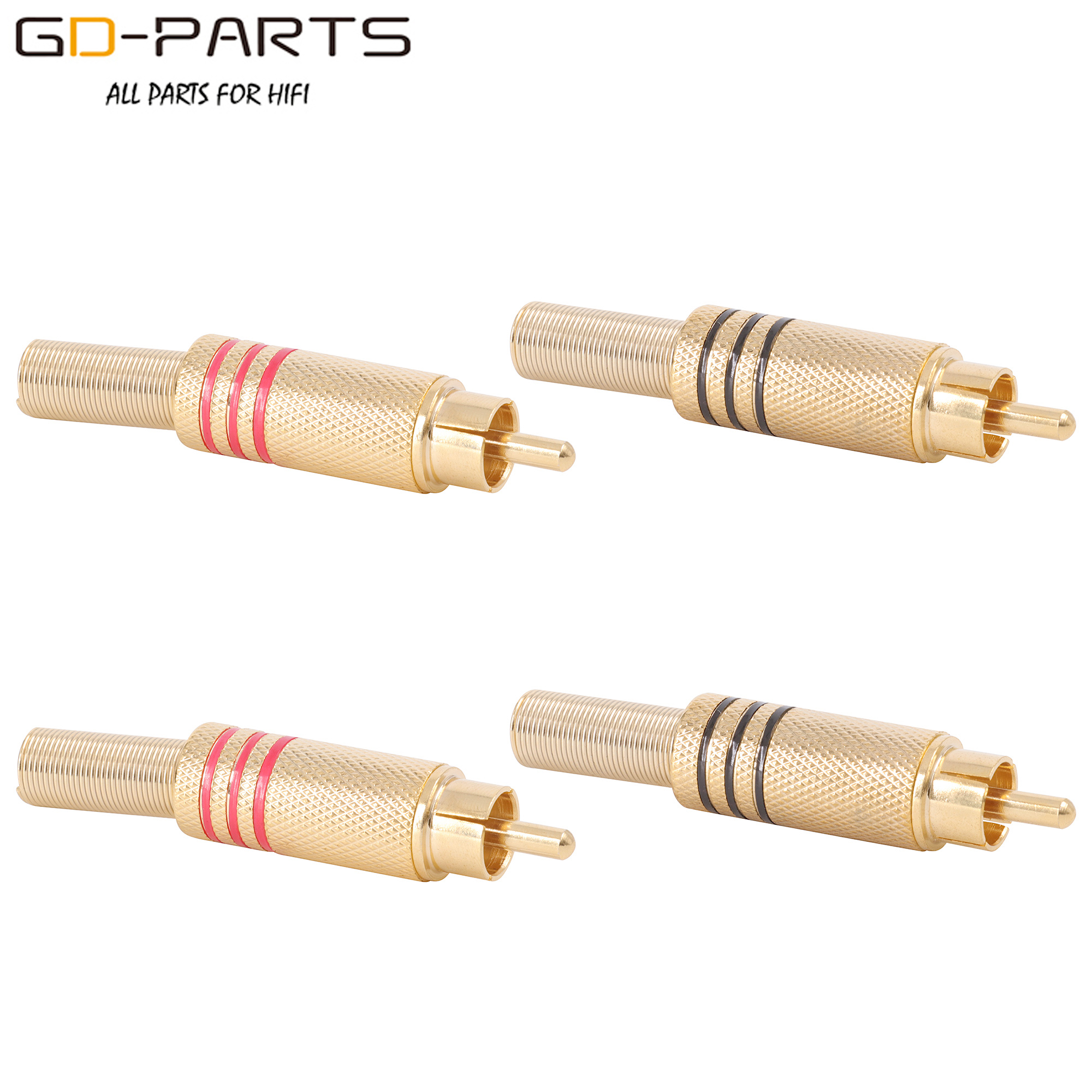 RCA插头纯铜镀金莲花公头 AV公视频音响喇叭功放音频线接头出口版