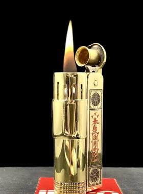 【祝融火具】爱酷1918黄铜 精雕按压 点火砂轮明火填漆煤油打火机