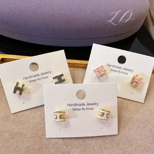 Little H耳钉银针耳饰 Daisy白陶瓷高级感简约气质轻熟女精致氛围