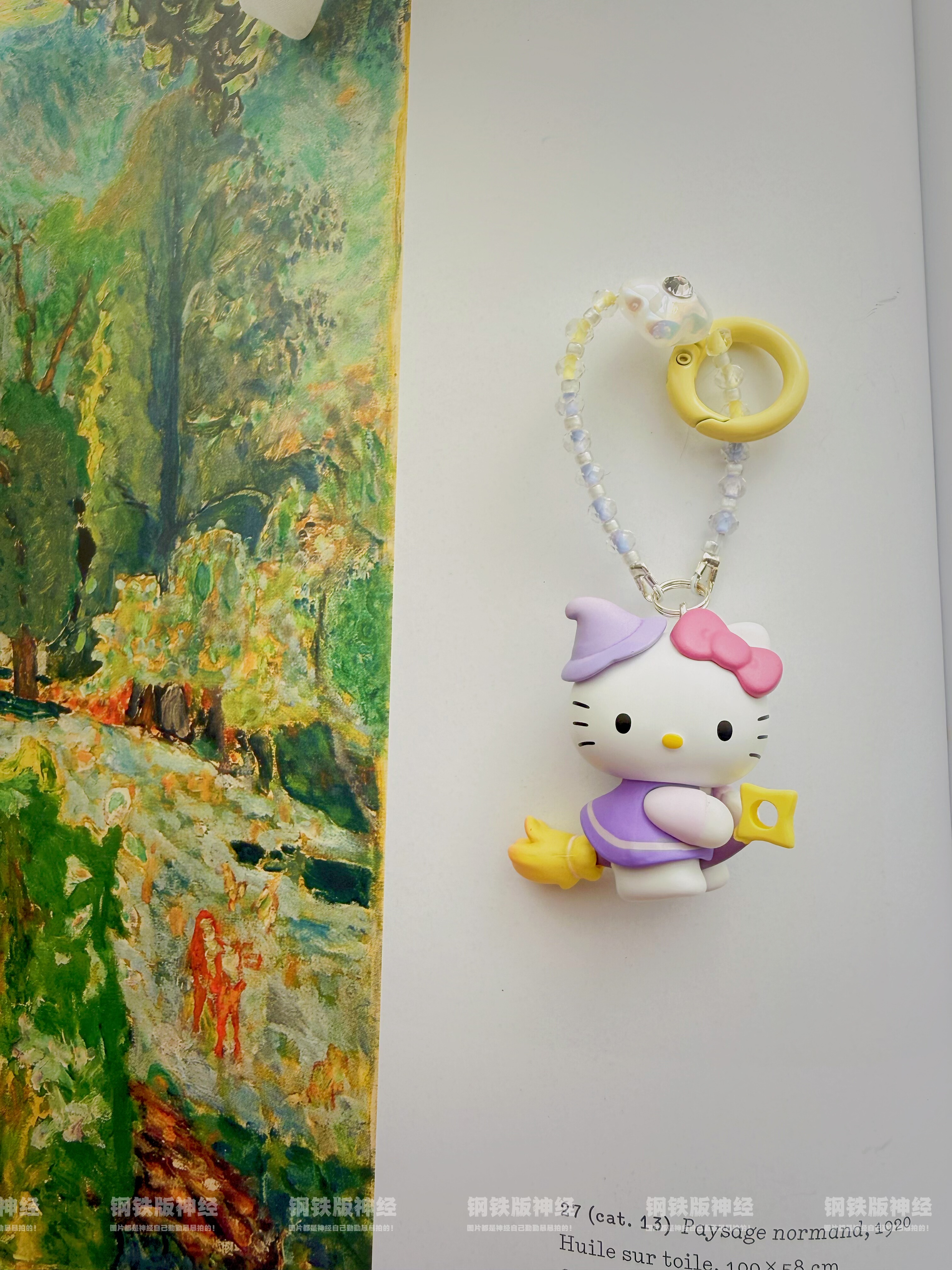 神经手作孤品现货可爱卡通魔女kitty骑扫帚手机链挂件书包挂饰new