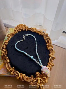 神经手作孤品 咚咚锵手绘Kitty流沙小鼓槌可爱少女心童趣潮玩项链