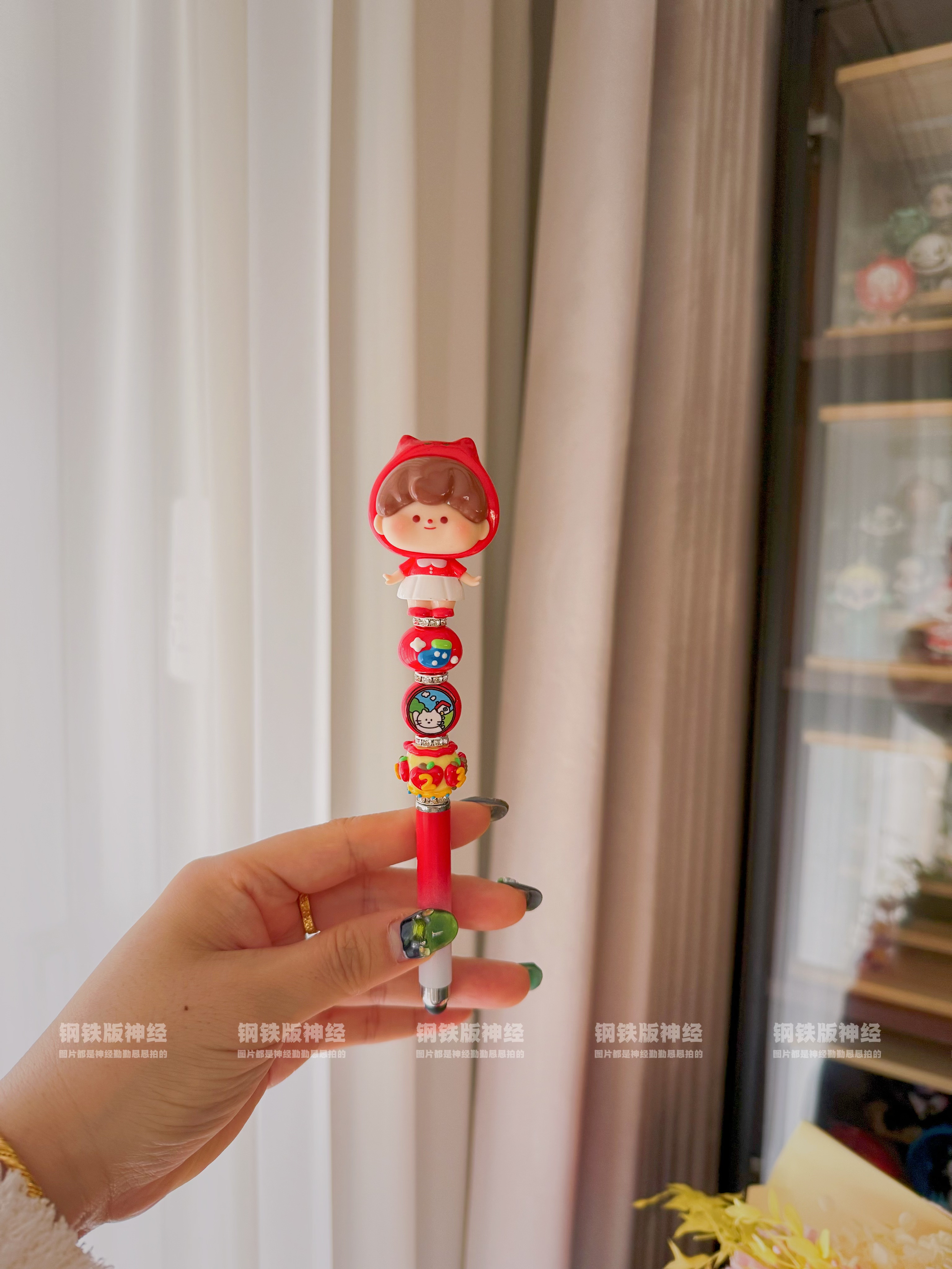神经手作孤品可爱小红帽圣诞新年氛围感触控圆珠笔高品质感潮玩礼