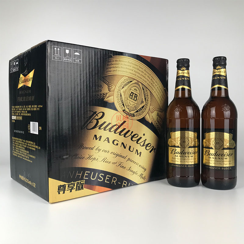 百威黑金啤酒600ml黄啤