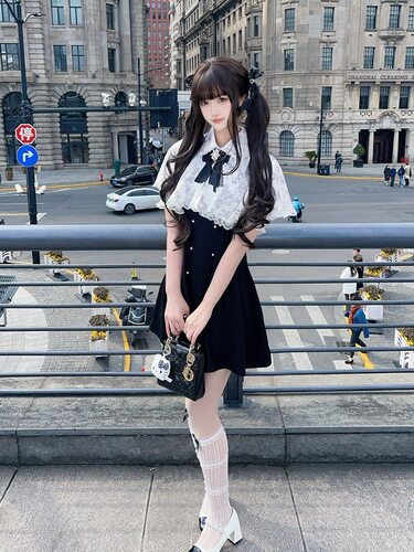 日系Rojita千金既视感量产型设计感气质斗篷连衣裙女夏季
