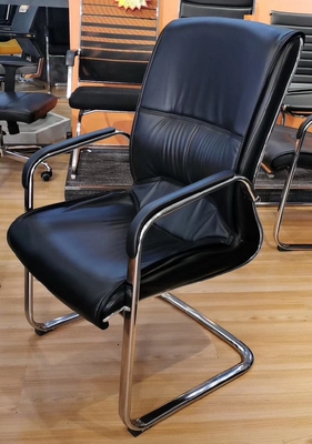 不锈钢真皮会议椅桌前椅班前椅 接待会客椅牛奶枣自我充实斗肘进