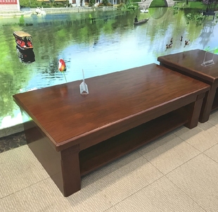 1.5米~1.6米实木茶几 浅胡桃色长方形茶几 深胡桃木办公茶几F926