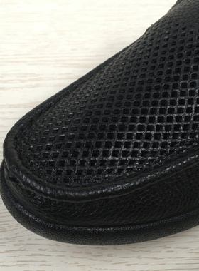 真皮男鞋夏季休闲驾车鞋透气牛皮软底豆豆鞋镂空皮鞋男套脚懒人鞋