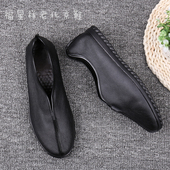 爸爸鞋 男士 懒人鞋 老头鞋 青年中年男鞋 一脚蹬 真皮休闲鞋 春秋