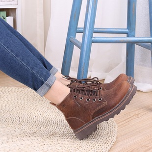 牛皮马丁靴皮靴真皮女靴短靴工装靴户外高帮鞋情侣鞋男靴子潮女鞋