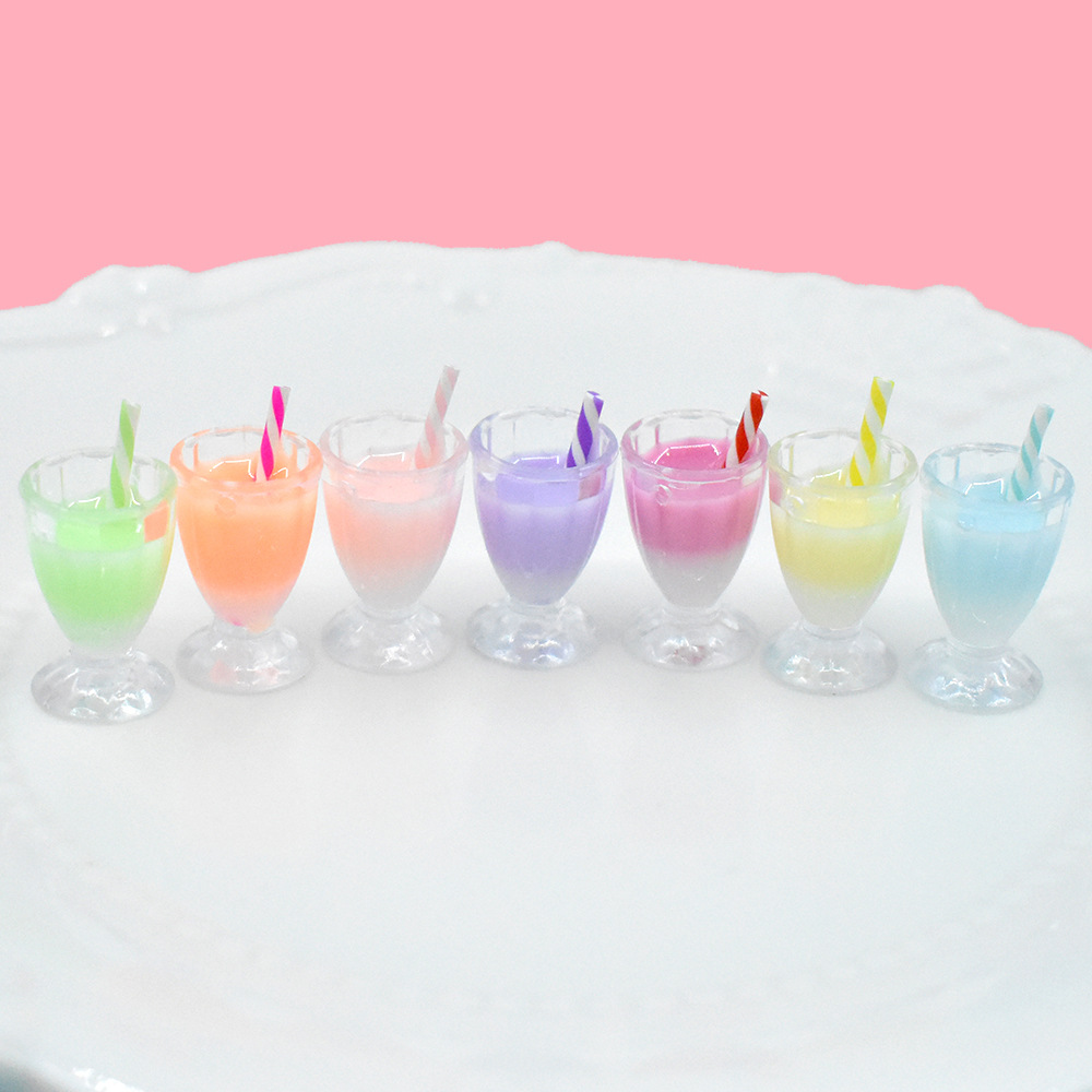 diy奶茶饮料高脚杯耳环挂件配饰娃娃屋迷你摆件微缩食玩桌面摆件