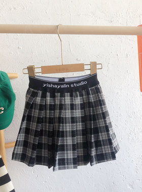 牛哆哆春秋款女童短裙学院风百褶裙JK风格子裙裤半裙70785