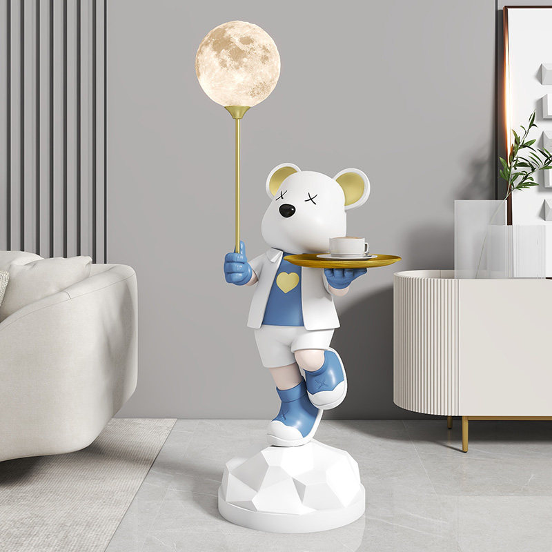 暴力熊大型落地摆件客厅电视柜旁边灯卡通装饰品托盘乔迁新居礼品