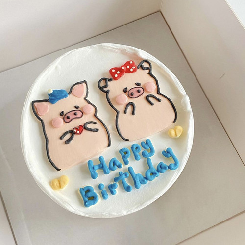cakegirl生日蛋糕动物奶油新鲜水果杭州同城猪猪