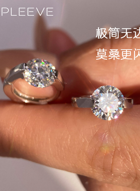 人鱼之泪裸感D色莫桑钻通体s925纯银耳扣两爪镶嵌1ct克拉耳饰耳环