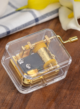 镀金机芯手摇音乐盒八音盒婚庆伴手礼生日礼物创意DIY儿童玩具