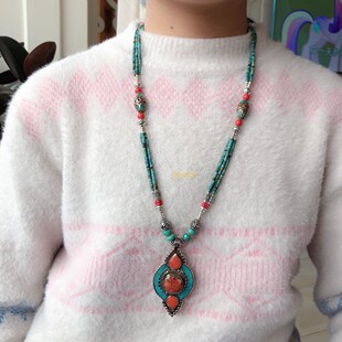 雪域藏饰西藏尼泊尔饰品民族藏族锅庄民族舞蹈舞会项链毛衣链包邮