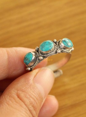 男女藏银绿松石民族手工