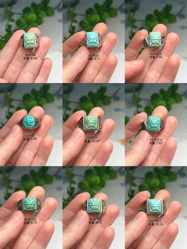 天然原矿绿松石高瓷精工925龙戒指