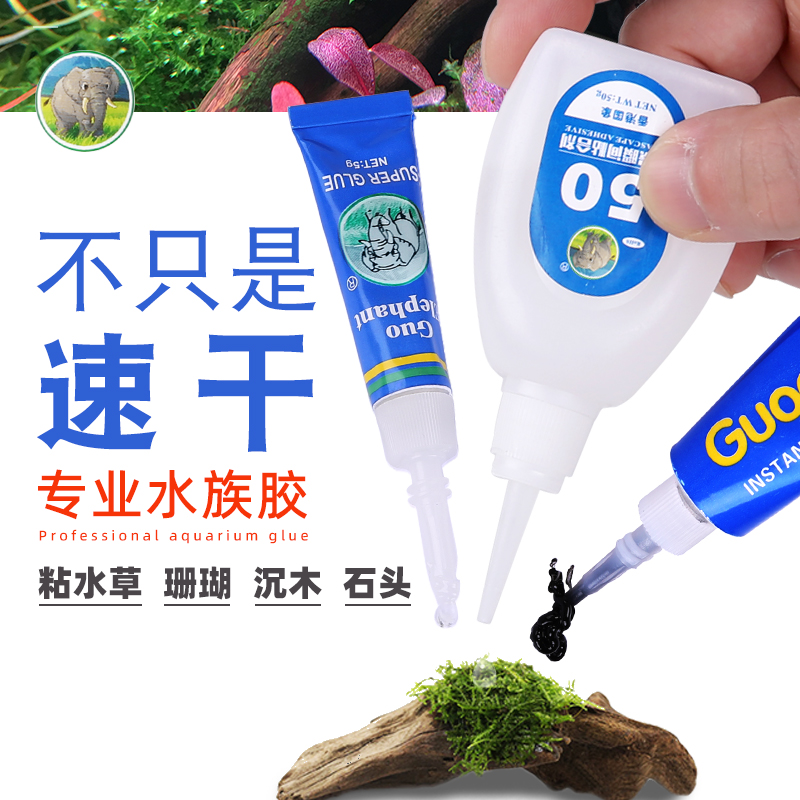 国象水草造景胶粘莫斯粘石头珊瑚