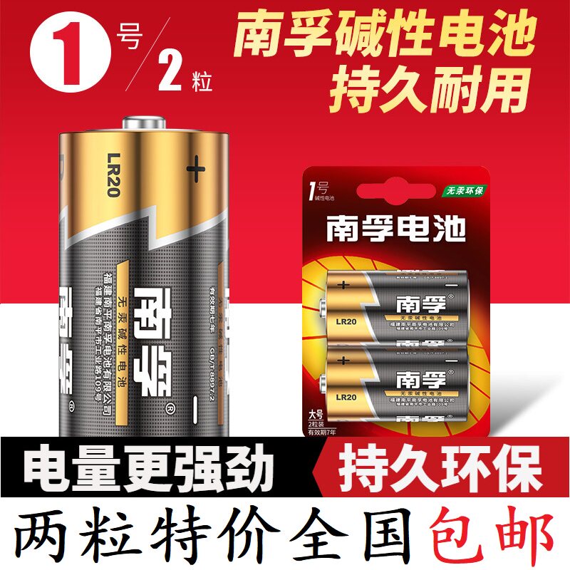南孚LR20大号碱性电池1号2普通干电池