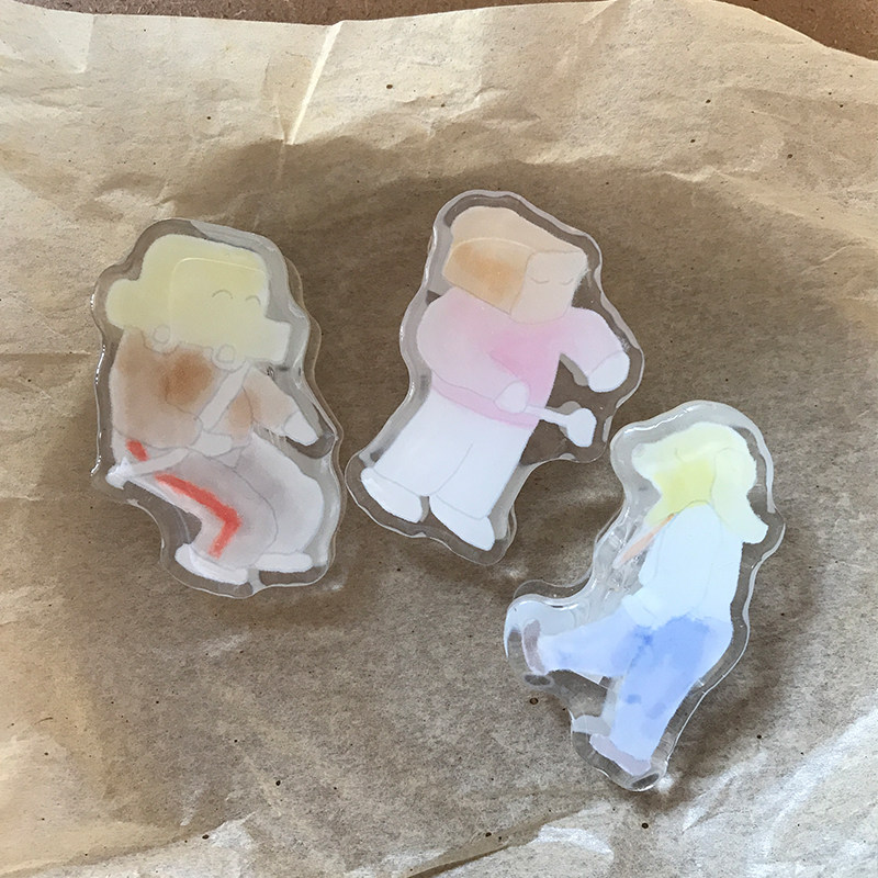 滴胶夹子/ 面包人 工作狗 司机师傅 尺寸约5cm高