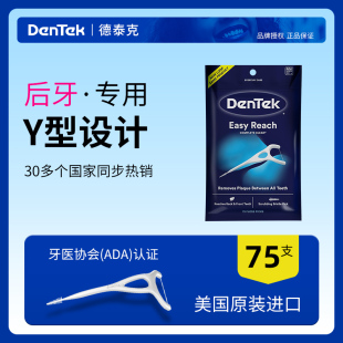 德泰克DenTek 进口后槽牙牙线棒后牙牙线超细家庭装Y型牙线含氟