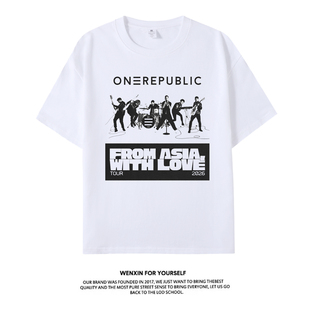 onerepublic共和时代摇滚乐队短袖男女夏季美式复古百搭T恤衣服潮