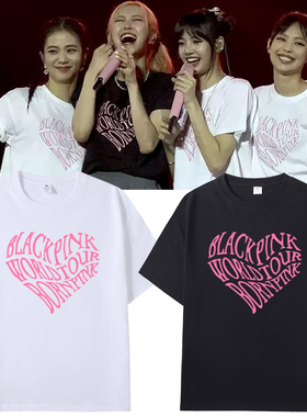 BLACKPINK亚巡BORN PINK演唱会2025周边同款rose纯棉短袖T恤衣服