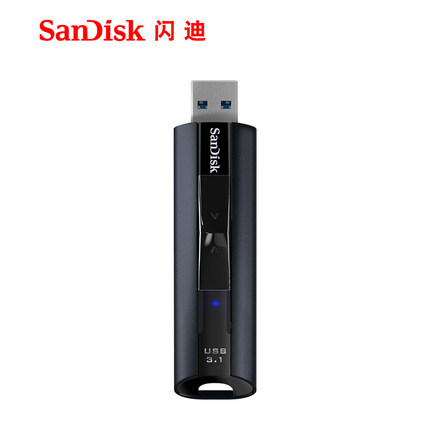 官方闪迪U盘USB3.2高速固态闪存盘CZ880商务加密金属256G优盘256g