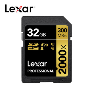 Lexar雷克沙SD卡32G 300M 2000X 4K高速相机摄像机内存卡UHS